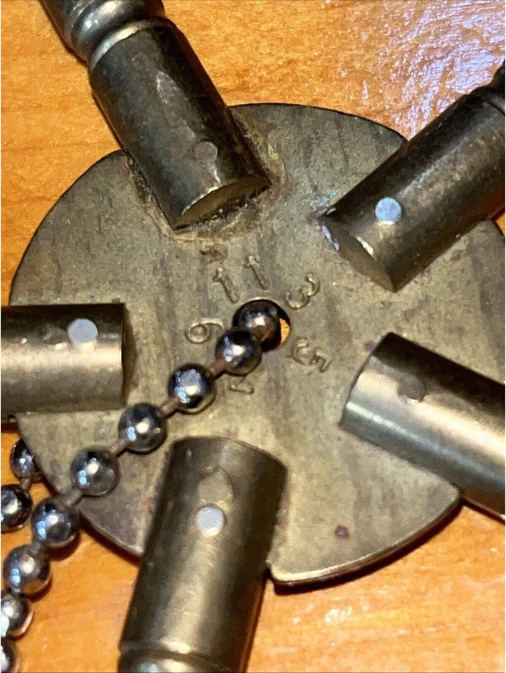 5 Prong Solid Brass Clock Keys Assortment #3,5,7,9,11